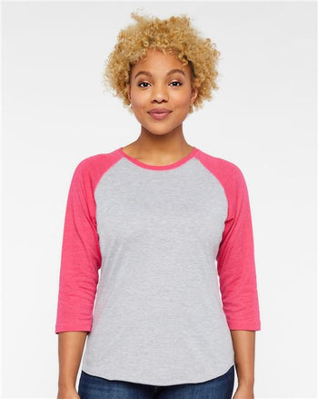 LAT 3530 Women's Baseball Fine Jersey Three-Quarter Sleeve Tee