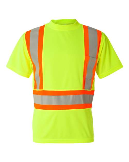 Kishigo 9120-9121 Unisex Class 2 Flat Stitch Self-Fabric Panels T-Shirt