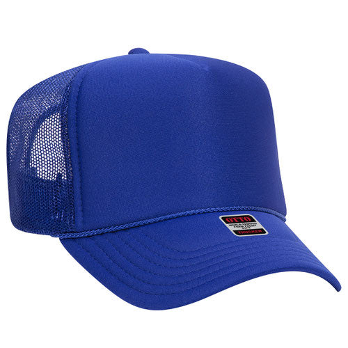 Otto 39-165 Youth Size 5 Panel High Crown Mesh Back Foam Trucker Hat Kids