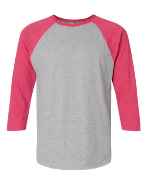 LAT 6930 Men's Baseball Fine Jersey Three-Quarter Sleeve Tee - 