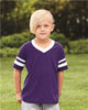 Augusta Sportswear 361 Youth V-Neck Jersey with Striped Sleeves