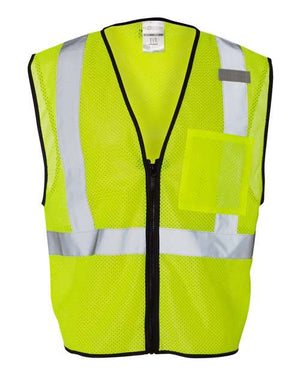 Kishigo 1519-1520 Unisex Single Pocket Zipper Mesh Class 2 Vest - 