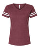 LAT 3537 Women's Football V-Neck Fine Jersey Tee