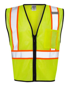Kishigo 1527-1528 Unisex Economy Contrasting Vest with Zippered Front - 