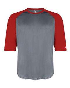Badger 2133 Youth B-Core Three-Quarter Sleeve Baseball T-Shirt - 