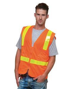 Bayside 3786 Unisex USA-Made ANSI Solid Surveyor's Vest Class 2 - 