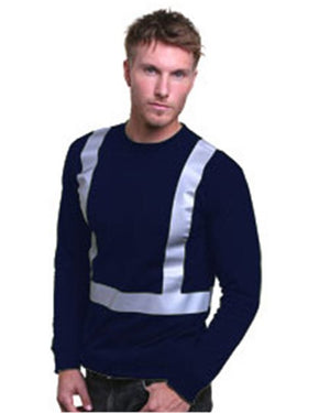 Bayside 3761 Men's USA-Made Hi-Visibility Long Sleeve T-Shirt - 