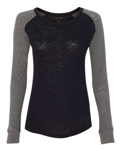 Boxercraft T66 Women’s Preppy Patch Slub Long Sleeve T-Shirt - 