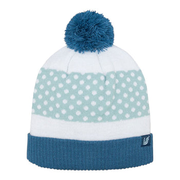 Mega Cap 5071 Infinity Selections Polka Dot Cuffed Pom Beanie