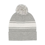 Mega Cap 5076 Striped Pom Beanie with Cuff