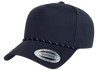 YP Classics 5079BD Retro Cotton Blend 5-Panel Snapback Cap with Braided Rope