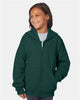 Hanes P480 Youth EcoSmart® Full-Zip Hooded Sweatshirt