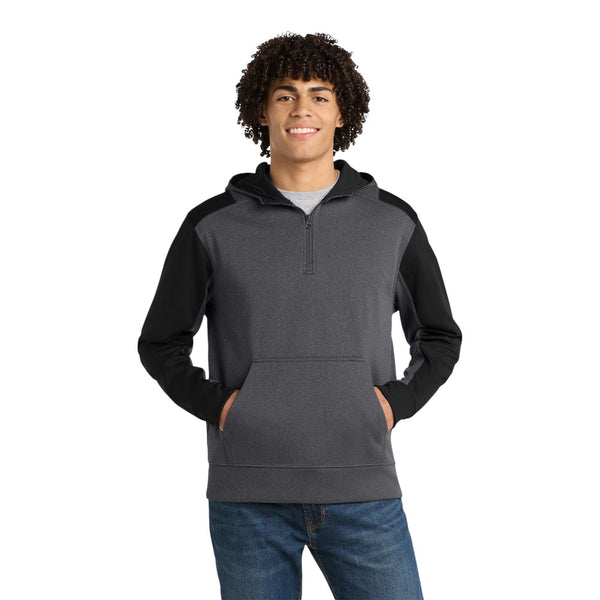 Sport-Tek ST249 Tech Fleece Colorblock 1/4-Zip Hooded Sweatshirt