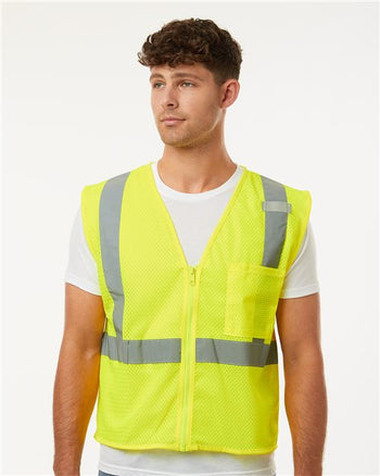 Kishigo 1089-1090 Unisex Single Pocket Zipper Mesh Vest