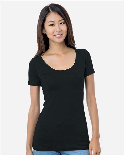 Bayside 3405 Women's USA-Made Scoop Neck T-Shirt