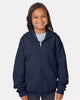 Hanes P480 Youth EcoSmart® Full-Zip Hooded Sweatshirt