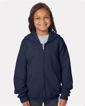 Hanes P480 Youth EcoSmart® Full-Zip Hooded Sweatshirt