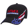 OTTO CAP 58-755 6 Panel Low Profile Baseball Cap US Flag Flame Design Hat