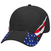 OTTO CAP 58-755 6 Panel Low Profile Baseball Cap US Flag Flame Design Hat