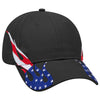 OTTO CAP 58-755 6 Panel Low Profile Baseball Cap US Flag Flame Design Hat