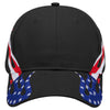 OTTO CAP 58-755 6 Panel Low Profile Baseball Cap US Flag Flame Design Hat
