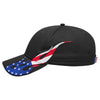 OTTO CAP 58-755 6 Panel Low Profile Baseball Cap US Flag Flame Design Hat