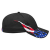 OTTO CAP 58-755 6 Panel Low Profile Baseball Cap US Flag Flame Design Hat