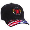 OTTO CAP 58-755 6 Panel Low Profile Baseball Cap US Flag Flame Design Hat