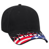 OTTO CAP 58-755 6 Panel Low Profile Baseball Cap US Flag Flame Design Hat