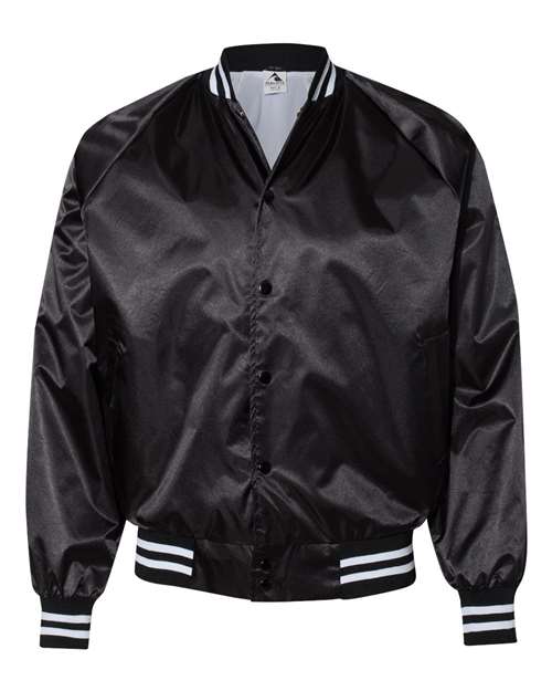Augusta Sportswear 3610 Unisex Satin Baseball Jacket Striped Trim