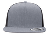 Yupoong 6006T Classic Trucker Snapback Hat, Flat Bill Cap with Mesh Back, 2-Tone Colors - YP Classics®