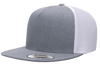 Yupoong 6006T Classic Trucker Snapback Hat, Flat Bill Cap with Mesh Back, 2-Tone Colors - YP Classics®