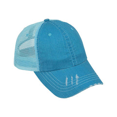 Mega Cap 6990 Washed Herringbone Cotton Twill Trucker Cap - 