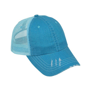 Mega Cap 6990 Washed Herringbone Cotton Twill Trucker Cap - 