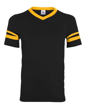 Augusta Sportswear 360 V-Neck Jersey with Striped Sleeves - 