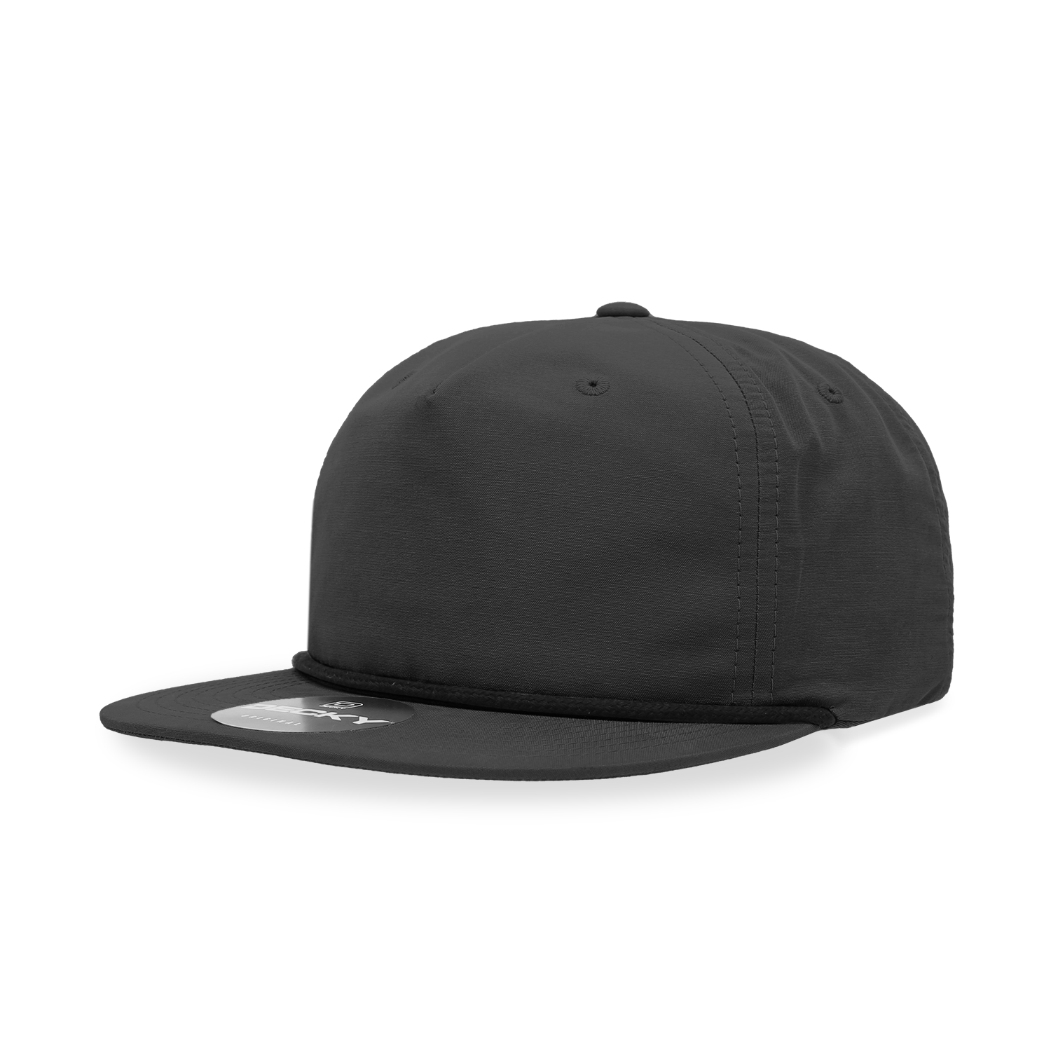 Decky 6032 - Classic Rope Cap, 5 Panel Flat Bill Hat, Snapback
