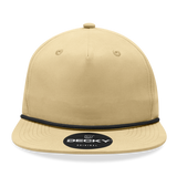 Decky 6032 - Classic Rope Cap, 5 Panel Flat Bill Hat, Snapback