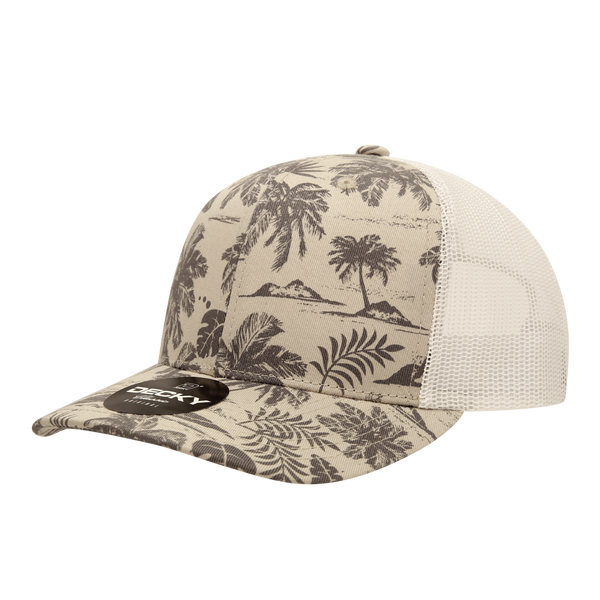 Decky 6037 - 6 Panel Mid Profile Printed Trucker Cap