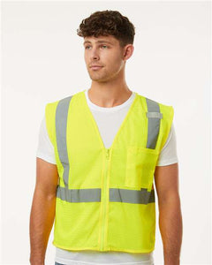 Kishigo 1089-1090 Unisex Single Pocket Zipper Mesh Vest - 
