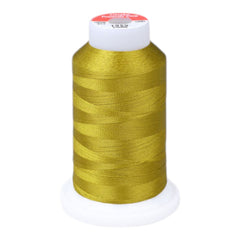 Gingko 648 PolySHINE #40 1000M Small Cone Embroidery Threads-Green Gold - 