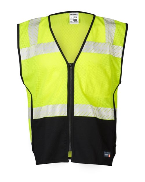Kishigo FM410 Unisex Premium Black Series® FR Black Bottom Mesh Vest