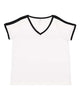 LAT 3832 Women's Curvy Retro Ringer Premium Jersey V-Neck Tee