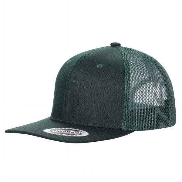 Unbranded 6 Panel Flat Bill Trucker Hat Snapback
