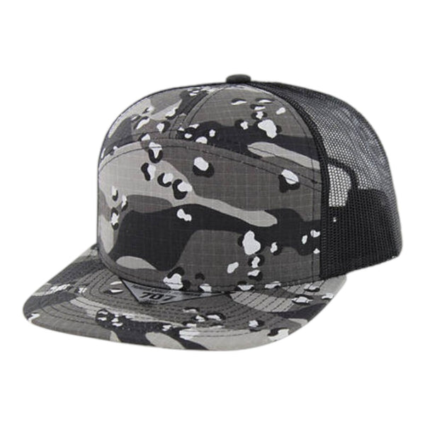 KAMEL 707RSCT  7 Panel Ripstop Camo Trucker Hat