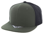 Kamel 301 Perforated 6 Panel Hat Flat Bill Performance Cap 301DP