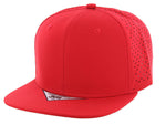 Kamel 301 Perforated 6 Panel Hat Flat Bill Performance Cap 301DP