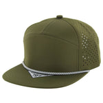Kamel 707 Perforated Rope Hat 7 Panel Flat Bill 707DPR