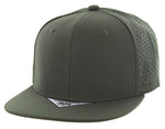Kamel 301 Perforated 6 Panel Hat Flat Bill Performance Cap 301DP