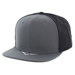 Kamel 301 Perforated 6 Panel Hat Flat Bill Performance Cap 301DP
