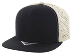 Kamel 301 Perforated 6 Panel Hat Flat Bill Performance Cap 301DP